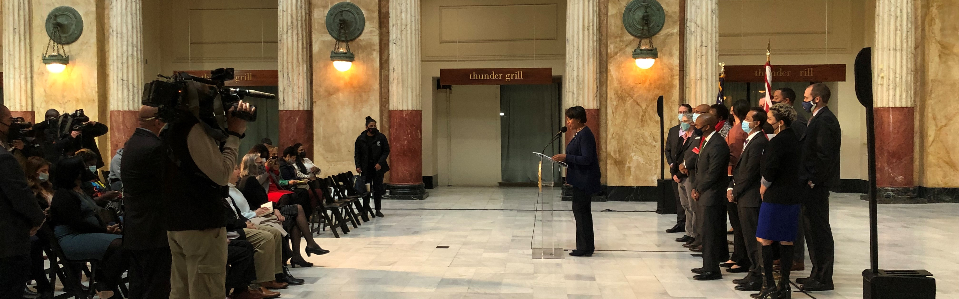 Mayor Bowser announcing the Infrastructure Task Force